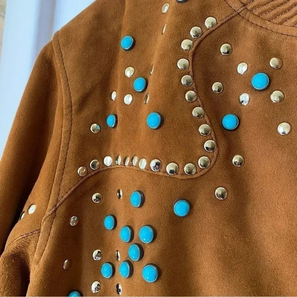 NWT Free People Dan Cassab Ennio Suede Studded Jacket Brown Small - Picture 7 of 17